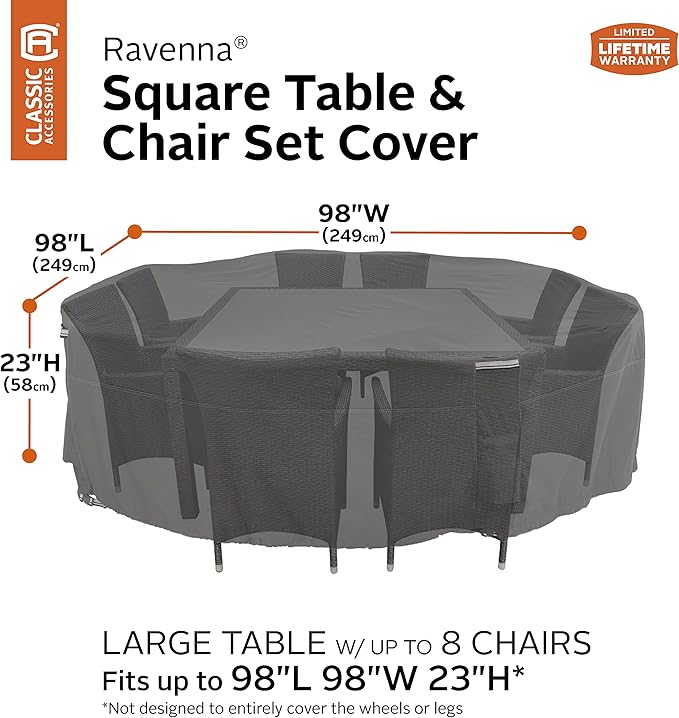 Classic Accessories Terrazzo Water-Resistant 24 Inch Round Ottoman/Coffee Table Cover, Outdoor Table Cover