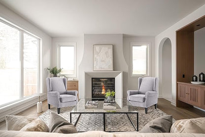 Accent Chair Set of 4, Modern Living Room Chairs with Wingback, Comfy Upholstered High Back Single Sofa for Bedroom, Mid-Century Reading Armchair Sillas para Sala