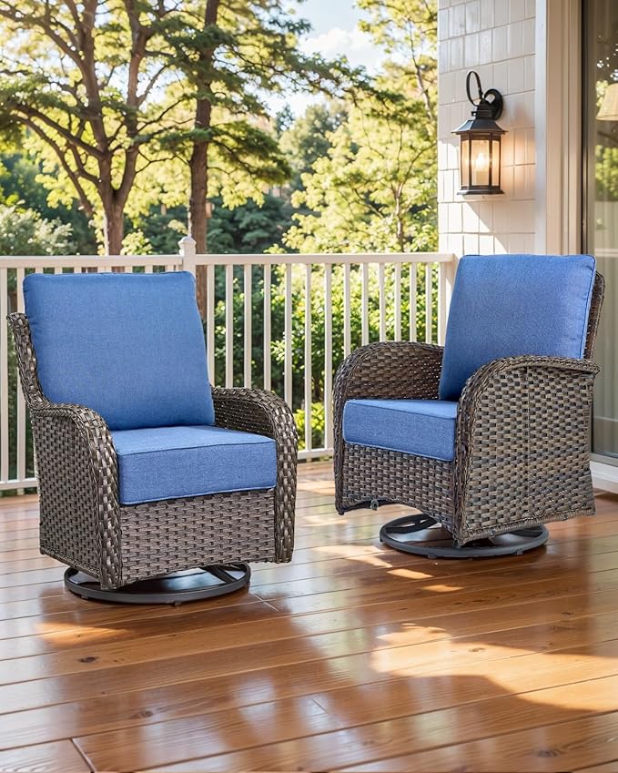 Luxury 22x24/22x25 6-Inch Outdoor Chair Cushions Set of 4 - Heavy Duty Water-Resistant Comfortable Cushion for Patio Furniture Dining Gliding Rocker Loveseat L-Shape Sofa - Navy Blue