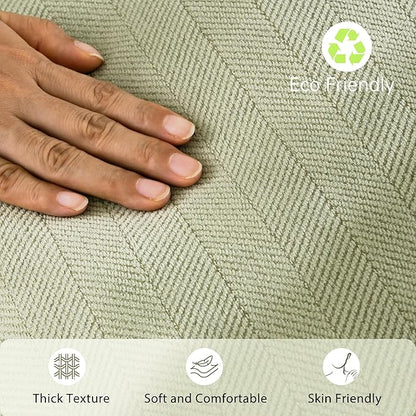 ZWJD Sage Green Pillow Covers 22x22 Set of 2 Chenille Throw Pillow Covers with Elegant Design Soft and Luxurious Decorative Throw Pillows for Couch, Bed, and Home Decor