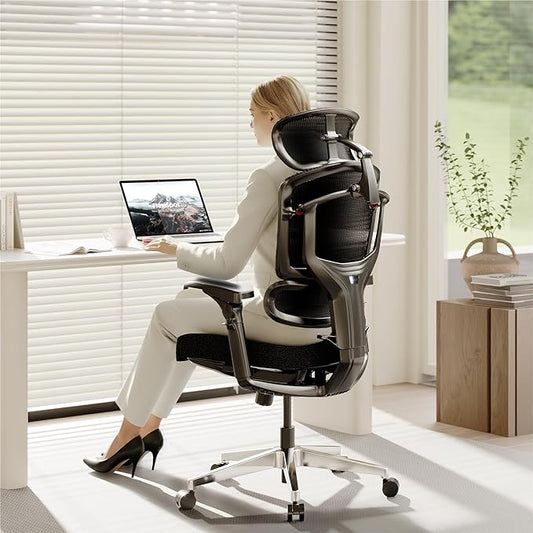 FLEXISPOT ErgoX-PRO Ergonomic Office Chair Black – 5D Lumbar, 7D Armrests, 4D Headrest, 551LB Capacity, Cloudtech Cushion – Office, Gaming, Bedroom
