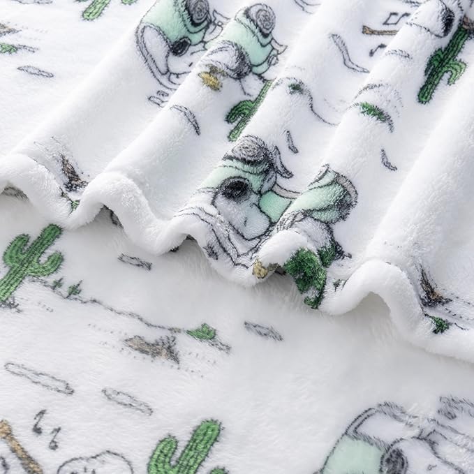 Berkshire Blanket Peanuts® VelvetLoft® Cute Character Snoopy Plush Throw Blanket,Snoopy Desert Travel White,Throw 55 in x 70 in (Official Peanuts® Product)