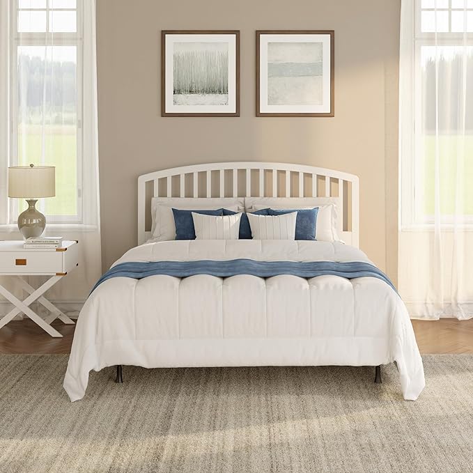 Hillsdale Carolina Headboard with Bed Frame, Full/Queen, White