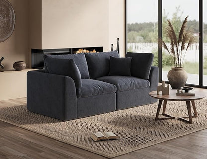 78.9" Loveseat Sofa, Cloud Boneless Couches for Living Room, Modern Modular Sectional Sofa, Oversized, Grey