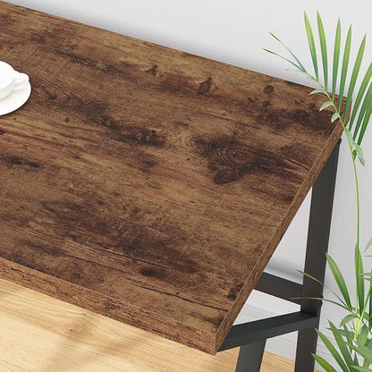 HSH Rustic Computer Desk, Large Executive Writing Study Work Desk for Home Office, Industrial Metal Wooden PC Laptop Long Desk Workstation, Modern Bedroom Living Room Table, Rustic Brown, 60 Inch