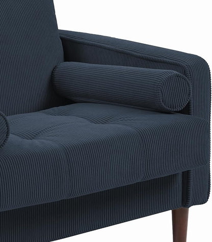 Oversized Accent Chair Set of 1, Corduroy Fabric Mid Century Modern Armchair with Large Seat for Living Room Bedroom Reading