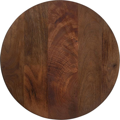 Kate and Laurel Aja Modern Side Table; 15 x 15 x 23; Walnut Brown; Decorative Modern Geometric Wood Bedroom Nightstand Table with Round Tabletop and Unique Slanted Legs