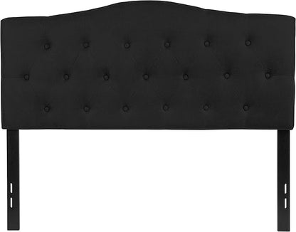 BizChair Tufted Upholstered Full Size Headboard in Black Fabric
