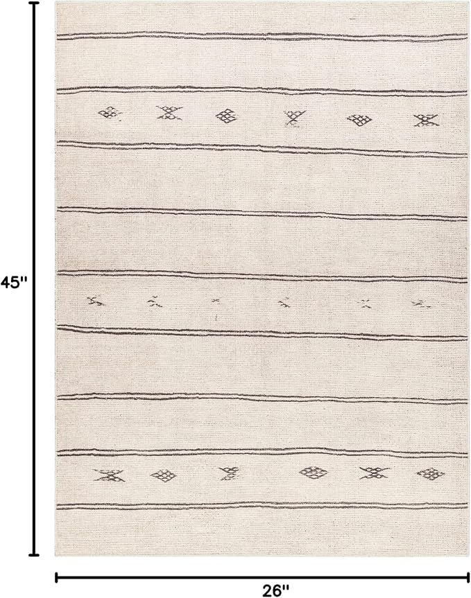 Livabliss x Becki Owens Rivi Moroccan Area Rug , 2'2" x 3'9", Ivory/Black