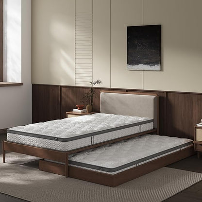 8 Inch Twin Mattress, Foam & Bonnell Springs Hybrid Mattresses, Fiberglass Free - No Odor - 365 Night Trial