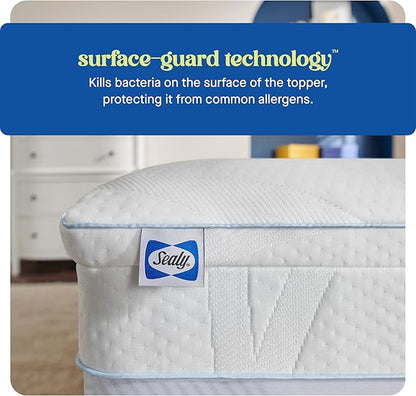 Sealy Dreamlife 3” Gel Memory Foam California King Mattress Topper with 1” Quilted Cooling Cover, SealyComfort Gel Foam, SealyCool Poly Blend Cover
