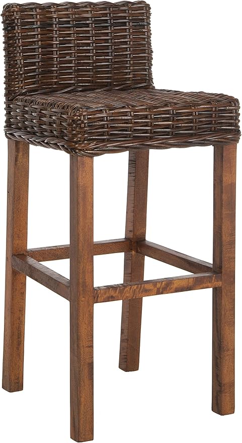 Safavieh Home Collection Cypress Cappuccino Wicker 30-inch Bar Stool