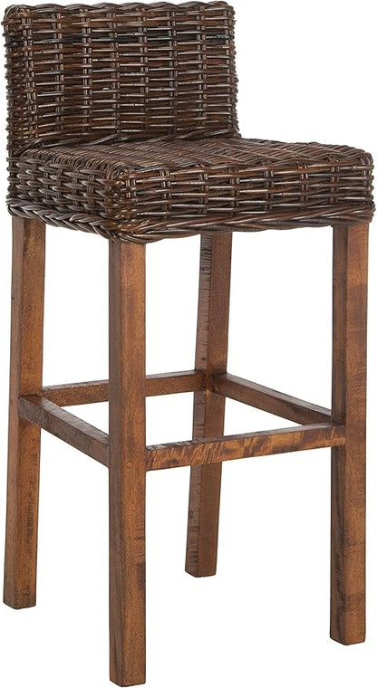 Safavieh Home Collection Cypress Cappuccino Wicker 30-inch Bar Stool