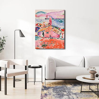 Wieco Art Canvas Print Wall Art View of Collioure 1905 by Henri Mattise Abstract Colorful Art Matisse Posters Canvas Prints for Wall and Home Office Decorations