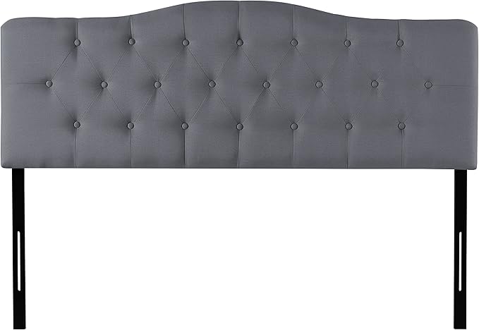Naomi Home Cassandra Queen Tufted Headboard, Upholstered in Durable Linen Fabric – Premium Foam Cushioning, Adjustable Height, Floating Wall or Bed Frame Mount, Compatible with Adjustable Beds