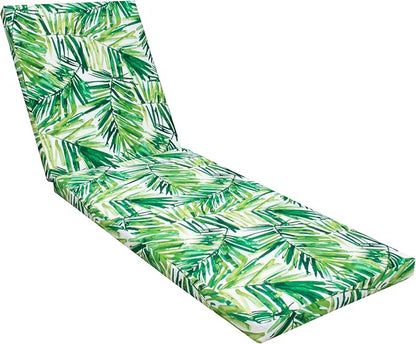Tommy Bahama Chaise Cushion, 26" X 77" X 2.5", Coastal Palm Green Leaf