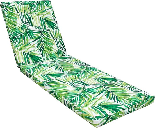 Tommy Bahama Chaise Cushion, 26" X 77" X 2.5", Coastal Palm Green Leaf