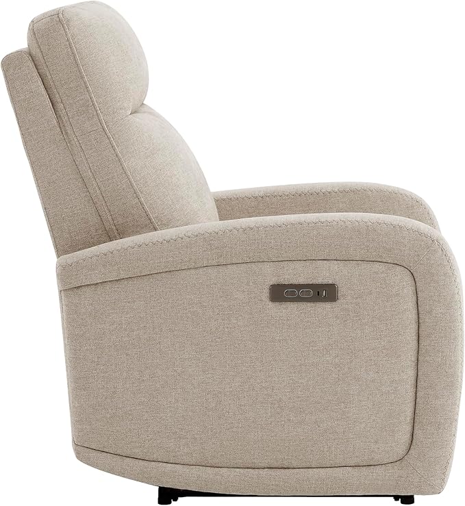 Watson & Whitely Power Recliner Chairs for Adults, Zero Wall Recliners W Power Headrest Type-C Charger, Small RV Recliners Home Theater Seating for Living Room, Fabric in Khaki