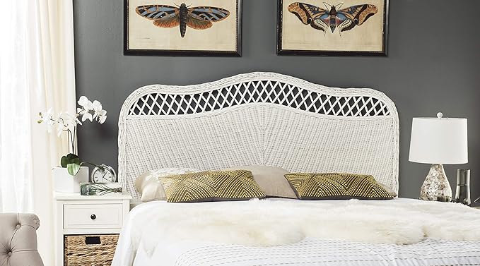 Safavieh Home Collection Sephina White Rattan Headboard (Queen)