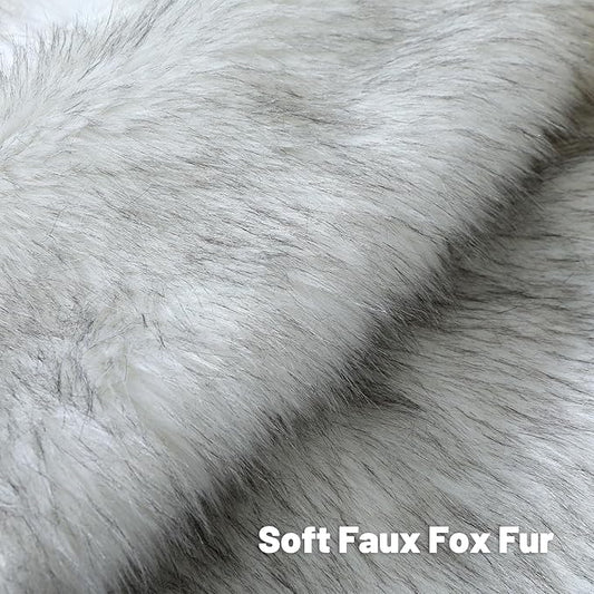 FUTEI Black White Decorative Throw Pillow Covers 12x20 Inch Set of 2,Soft Fluffy Faux Fox Fur Textured Lumbar Pillow Case,Modern Home Decor for Couch Living Room