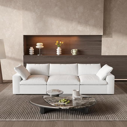WJShome Cloud Modular Sectional Sofa Couch,Oversized Down Filled 3-Seater Minimalist Sofa,118.02inch Convertible Couch Deep Seat for Modern Living Room, Cover Removable & Washable