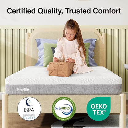 Novilla Mattress Full, Cooling Gel Memory Foam Mattress 8 Inch for Contour Support & Pressure Relieving & Plush Comfort, CertiPUR-US Certified Foam