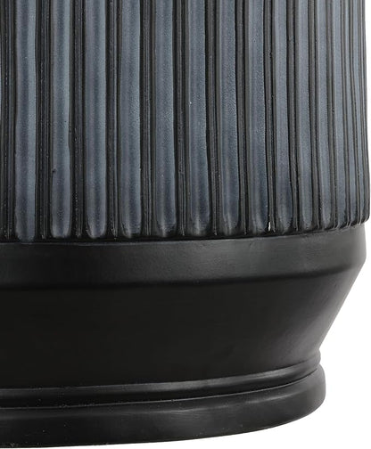 JONATHAN Y TBL1103C Kline 17.5" Mid-Century Modern Brutalist Indoor/Outdoor Accent Table Art Deco, Minimalist, Contemporary, Patio, Garden, Bathroom, Living Room, Wash Black