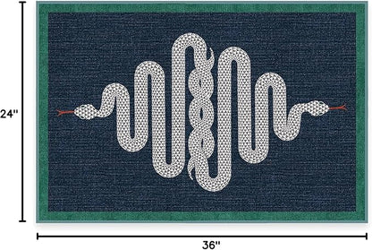 RUGGABLE x Jonathan Adler Machine Washable Modern Area Rug – Venom Sapphire 2x3, Stain-Resistant, Non-Slip – Small Rugs for Living Room, Bedroom, Hallway, Entryway & Bathroom–with Standard Pad