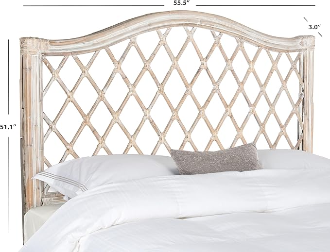 SAFAVIEH Home Collection Gabriella Antique Grey Wicker Headboard, Queen