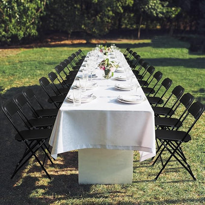 30 Pack Black Plastic Folding Chairs, Portable Party Chairs, Stackable Commercial Seats with Steel Frame for Home Office Wedding Party Indoor Outdoor Events Chairs, 350lbs Capacity