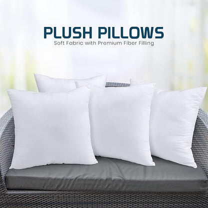 Utopia Bedding Throw Pillows (Set of 4, White), 22 x 22 Inches Pillows for Sofa, Bed and Couch Decorative Stuffer Pillow