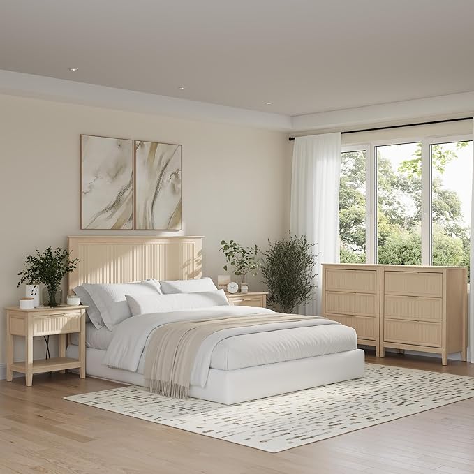 Bush Home 65-inch Full/Queen Headboard, Bedroom Furniture, Camille Collection, Natural Birch