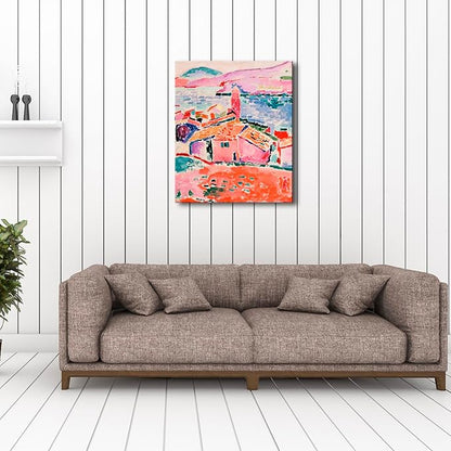 Wieco Art Canvas Print Wall Art View of Collioure 1905 by Henri Mattise Abstract Colorful Art Matisse Posters Canvas Prints for Wall and Home Office Decorations