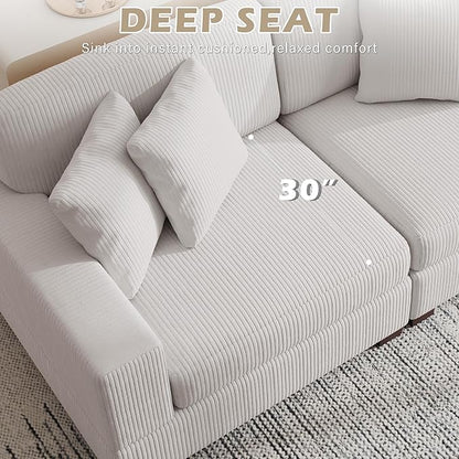 Modular Sectional Couches for Living Room, 82.6" Modern Loveseat 2-Seater Sofa Couch, Upholstered Couches for Living Room Bedroom, Beige