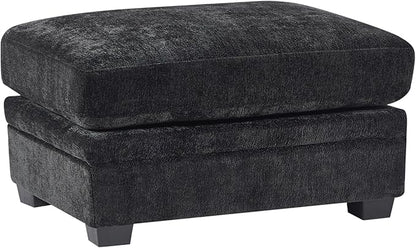 Christopher Knight Home Zery 7-Piece U-Shape Lounge Sofa Couch with Ottomans, Modern Modular Sectional Sofa Set with Pillow Back for Living Room, Chenille Upholstered Cloud Couch with Deep Seat,Black