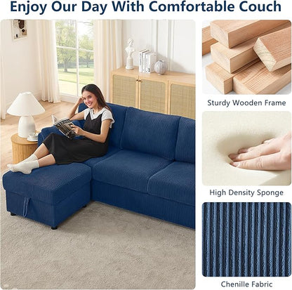 Small Storage Ottoman Sqare Footrest Bench Stool for Apartment,Bedroom,Living Room,Bonus Room and Compact Spaces. (Blue, Ottoman)