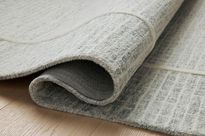 Loloi Chris Loves Julia Briggs Collection, Mist & Ivory, 3'-6" x 5'-6" Accent Rug – Minimal Gritted Design Area Rugs for Living Room Bedroom Entryway & Hallway No Shed High Traffic Home Decor Rug