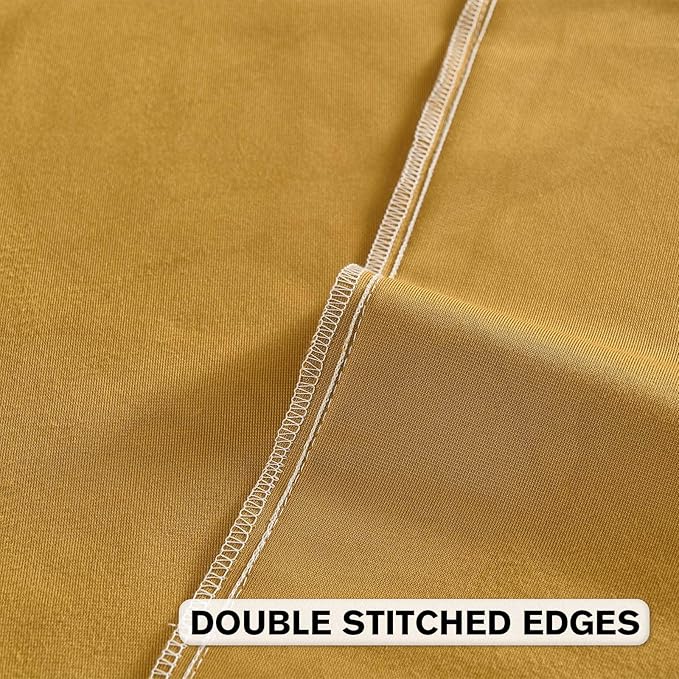 FUTEI Golden Yellow Velvet Throw Pillow Covers 24x24 Inch Set of 2,Soft Embossed Leaf-Relief Textured European Cushion Cases,Natural Home Decor for Couch Living Room