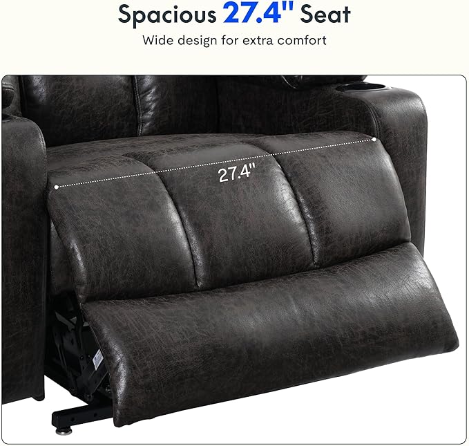 FLEXISPOT XL31-XL Oversized Power Lift Recliner Chair for Elderly, 27.4" Extra Wide Lay Flat Lift Chair with Massage & Heat, Dual Motor Electric Reclining Sofa for Big and Tall(Oversized, Charcoal)