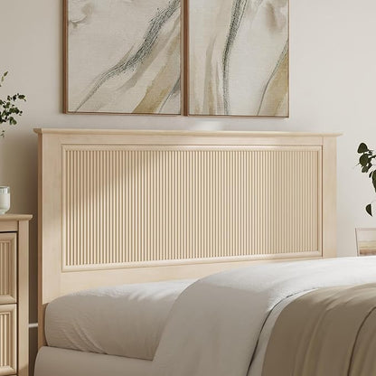 Bush Home 65-inch Full/Queen Headboard with 2 Nightstands, Bedroom Furniture, Camille Collection, Natural Birch