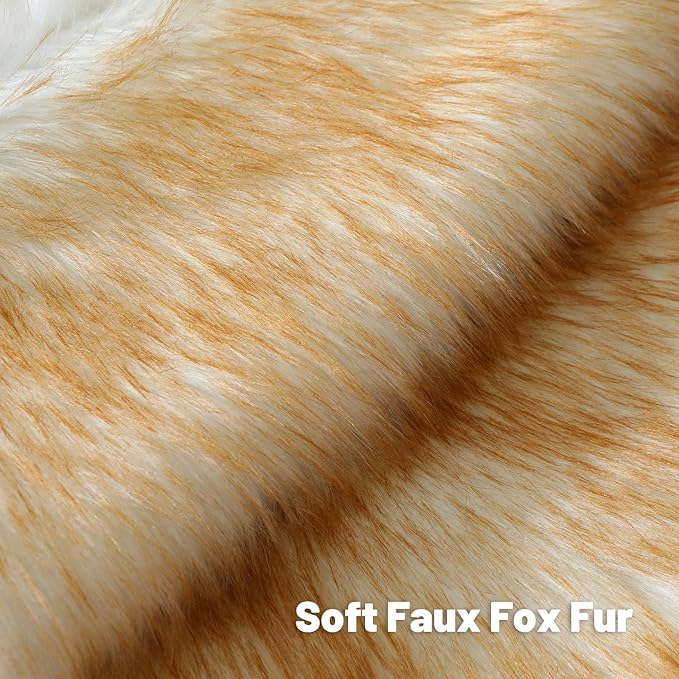 FUTEI Brown White Decorative Throw Pillow Covers 20x20 Inch Set of 2,Soft Fluffy Faux Fox Fur Textured Cushion Case,Modern Home Decor for Couch Living Room