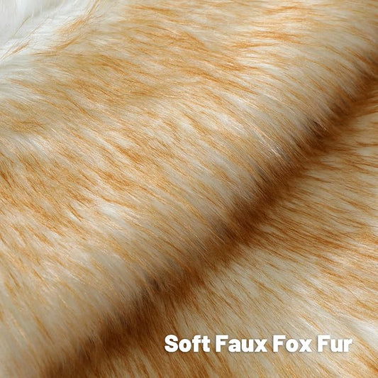 FUTEI Brown White Decorative Throw Pillow Covers 20x20 Inch Set of 2,Soft Fluffy Faux Fox Fur Textured Cushion Case,Modern Home Decor for Couch Living Room