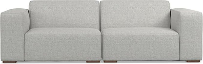 SIMPLIHOME Rex 2-Seater Modular Sofa in 100% Recycled Polyester Tightly Woven Performance Fabric, Pale Grey, 88-inches Wide, Handcrafted Modern-Style Loveseat Sofa for Living Room