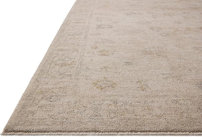 Loloi Chris Loves Julia Louisa Collection LOI-01 Oatmeal/Stone 9'-6" x 9'-6", .38" Pile Height, Round Area Rug