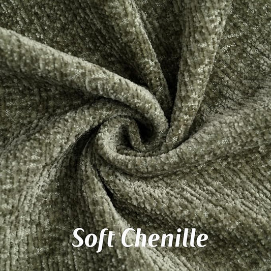 FUTEI Sage Green Chenille Throw Pillow Covers 24x24 Inch Set of 2,Soft Cozy Bound Edge Design European Cushion Cover,Home Decor for Couch Bed Living Room