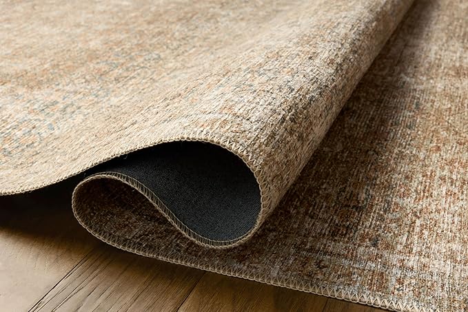Loloi Amber Lewis Cambria Collection CBR-08 Ocean/Brick 8'-6" x 11'-6" Area Rug Jute, Neutral, Vintage Style, Antique Tone, Living, Bedroom, Dining, Carpet