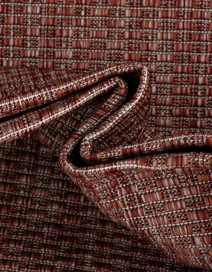Unique Loom Outdoor Border Collection Area Rug - Soft Border (7' 10" Round Rust Red/Ivory)