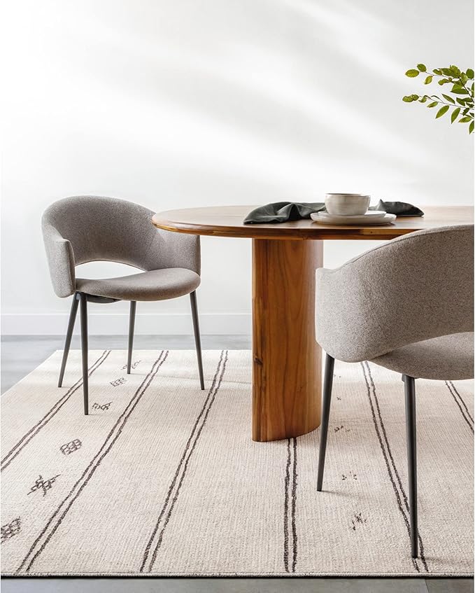 Livabliss x Becki Owens Rivi Moroccan Area Rug , 7'10" x 10', Ivory/Black