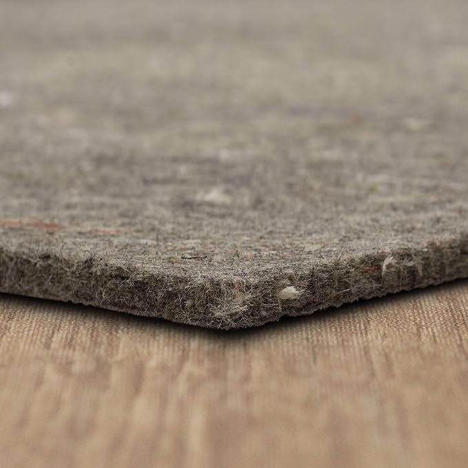 Mohawk Home 5' x 8' Non Slip Grip Rug Pad 3/8" Thick Dual Surface Felt Cushion + Rubber Gripper - Safe for All Floors