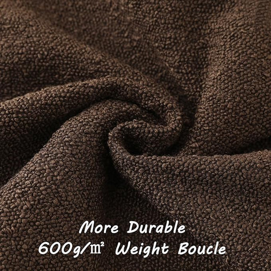 FUTEI Pack of 2 Dark Coffee Decorative Throw Pillow Covers 22x22 Inch Soft Cozy Solid Boucle Textured Cushion Case,Modern Home Decor for Couch Bed Living Room